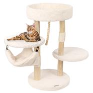 Cat Tree 73cm, VOSS.pet "Berry", Wooden Cat Tower with Hammock and 3 Lying Areas