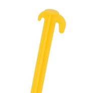 5x Ground Peg, 19.5cm - Two Hooks - Yellow
