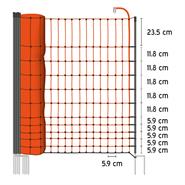 Poultry Netting 50m x 112cm, VOSS.farming classic, 16 Posts, 2 Spikes, Orange, Electrifiable