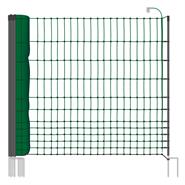25m VOSS.farming classic Chicken Fence, Poultry Netting, 112cm, 9 Posts, 2 Spikes, Green