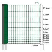 Poultry Netting 25m x 112cm, VOSS.farming classic, 9 Posts, 2 Spikes, Green, Electrifiable