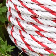 VOSS.farming Electric Fence Rope 200m, Ø 6mm, 6x0.25 HPC®, High Performance Conductor, White-Red