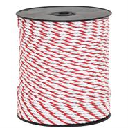 VOSS.farming Electric Fence Rope 200m, Ø 6mm, 6x0.25 HPC®, High Performance Conductor, White-Red