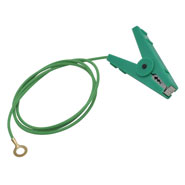 VOSS.farming Fence Connection Cable with Crocodile Clips, 100cm, Green, M8 Eyelet