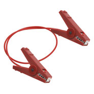 VOSS.farming Line Connector / Link with 2 Crocodile Clips, 60cm, Red