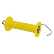 5x VOSS.farming Gate Handle, Large, Simple Spring, Yellow, with Hook