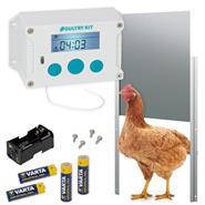 SET: VOSS.farming "Poultry Kit" Chicken Coop Opener + Aluminium Door 220x330mm