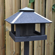 "Vejers" Bird Table with Felt Roof + Stand, Black