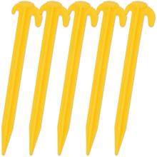 5x Ground Peg, 19.5cm - Two Hooks - Yellow