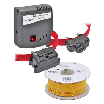 Set: PetSafe "Radio Fence" Invisible Dog Fence + 2 Receivers (Small & Large Dog) + 300m Wire