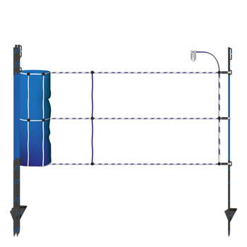 Wild Boar Netting 50m x 63cm, 12 Posts, 1 Spike, Blue, Electric Fence