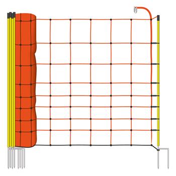 50m VOSS.farming Electric Fence Netting, 108cm, 14 Posts, 2 Spikes, Yellow Posts