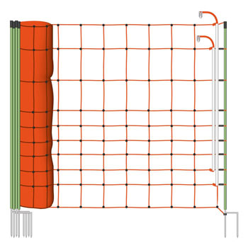 50m Euro Netting, Wolf Netting, 120cm, 14 Posts, 2 Spikes, Positive/Negative Fence