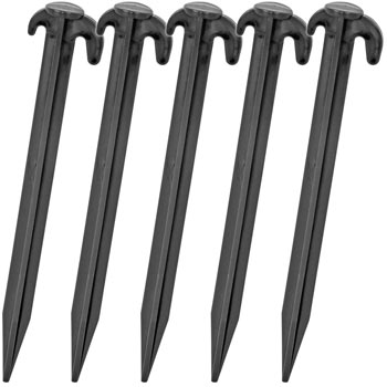 5x Ground Peg, 19.5cm - Two Hooks - Black