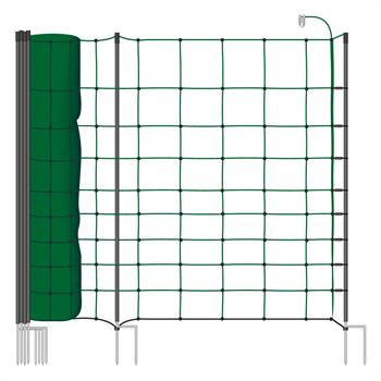 VOSS.farming classic+ 50m Sheep Fence, Sheep Netting, Goat Fence, 108cm, 20 Posts, 2 Spikes, Green