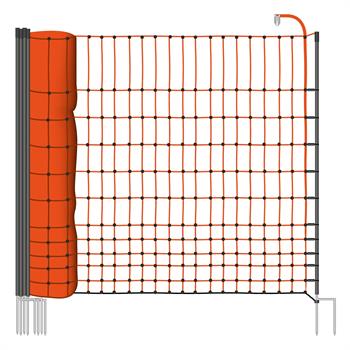 50m VOSS.farming classic Chicken Fence, Poultry Netting, 112cm, 16 Posts, 2 Spikes