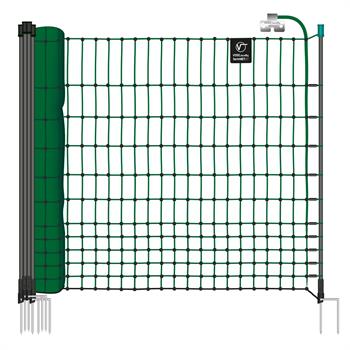 15m VOSS.farming farmNET Chicken Netting, Poultry Net, Electric, 112cm, 6 Posts, 2 Spikes, Green