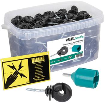VOSS.farming "Starter Box XL" - 260x Ring Insulator + Drill chuck + Warning Sign
