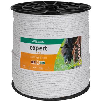 VOSS.farming Electric Fence Rope 500m, Ø6mm, 7x0.20 Stainless Steel, White