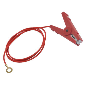 VOSS.farming Fence Connection Cable with Crocodile Clips, 100cm, Red, M8 Eyelet