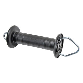Gate Handle,with Spring Tension Limiter, Black, with Eyelet