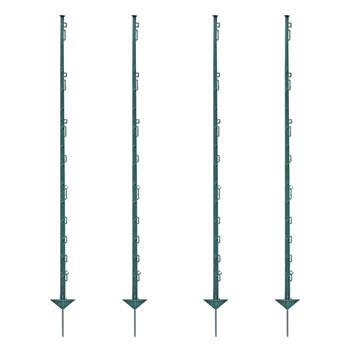 60x VOSS.farming Electric Fence Posts, Plastic, 150 cm, 14 Lugs, Green