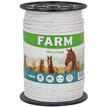 400m Roll Fence Fencing Horse Paddock 6 x 0.20mm 6MM WHITE ELECTRIC POLY ROPE 