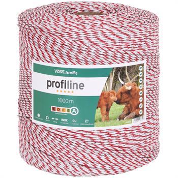 VOSS.farming Electric Fence Polywire 1000 m,1x 0.25 Copper + 8x 0,2 STST, White-Red