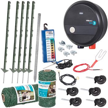 VOSS.farming Complete Electric Fence Kit for Dog/Cat Fence with Mains Energiser, Green