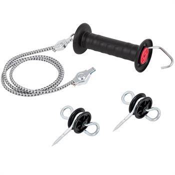 VOSS.farming Gate Handle Set "FLEXI 2.8m" with Electric Elastic Rope, 1.40-2.80 m
