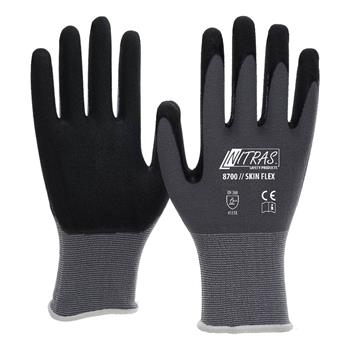 NITRAS "SKIN FLEX" Knitted Gloves with Special Stretch Fabric, Grey