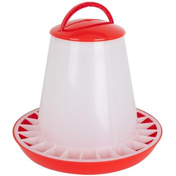 Poultry Feeder 10kg with Lid,PP(Red/White)