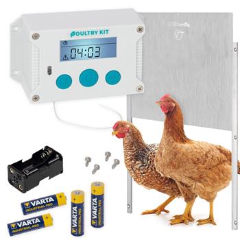 SET: VOSS.farming "Poultry Kit" Chicken Coop Opener + Aluminium Door 430x400mm