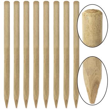 8x VOSS.farming Round Wooden Fence Posts, Pressure Impregnated Class 4, 150cm x 50mm