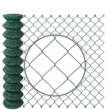 Chain Link Fence 25m x 100cm, VOSS.farming, Mesh 60x60mm, Ø 2.5mm, Green, Galvanised, PVC Coated