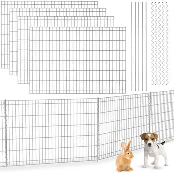 VOSS.garden Metal Fence 460x80cm, Galvanised - Ideal for Garden, Pond, Dogs & Small Animals