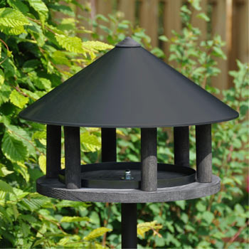 "Svendborg" Bird Table with Powder Coated Roof + Mounting Post