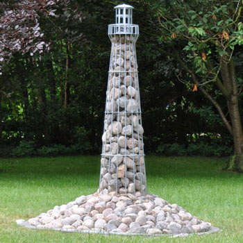 VOSS.garden Gabion "Lighthouse" Stone Cage 180cm, Galvanised, Garden Decoration, Iron